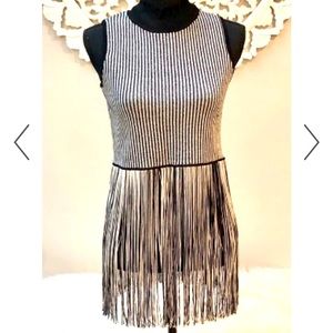 Black & White Fringe Top
